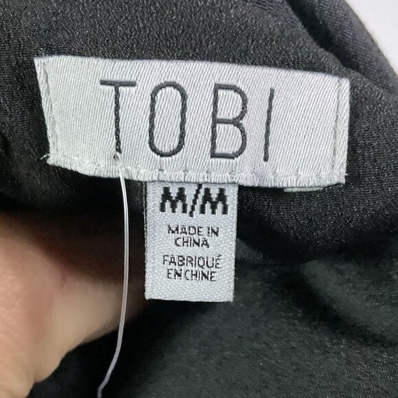 NWT Tobi Danielle Romper, Black, Medium, Lined Shorts, Open Back, Deep V-neck - Picture 9 of 16